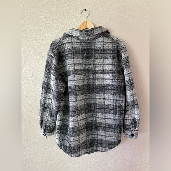 Joie Grey Plaid Shirt Jacket Shacket Size M EUC - Picture 8 of 8